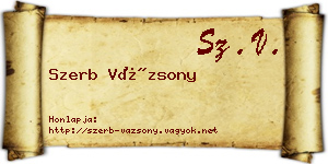 Szerb Vázsony névjegykártya